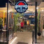 hereford meat on fire